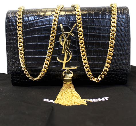 ysl black bag with gold chain|small black ysl purse.